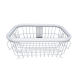 Custom Medical Cart Storage Basket, Carbon Steel Wire Basket for Hospital Trolley, White Powder Coating