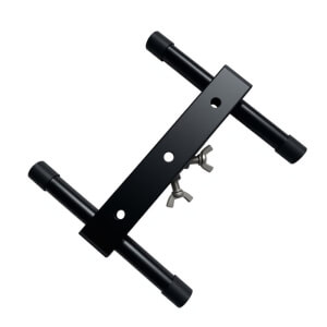 Custom black powder coated adjustable metal tube light mount bracket, dual tubular lighting fixture holder with wing nut locking