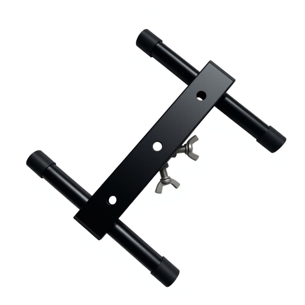 Custom black powder coated adjustable metal tube light mount bracket, dual tubular lighting fixture holder with wing nut locking
