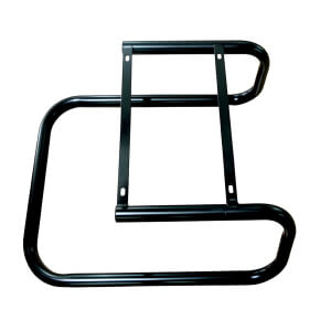 Custom black powder coated bent metal tube sofa support frame, curved tubular sofa mounting skeleton with bolt holes