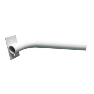 Custom white powder coated curved tube security camera mount bracket, bent tubular CCTV camera support arm