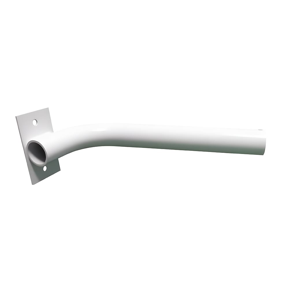 Custom white powder coated curved tube security camera mount bracket, bent tubular CCTV camera support arm