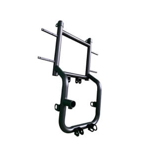 Custom black powder coated bent tube go-kart rear rack spare part, go-kart rear tubular luggage support frame