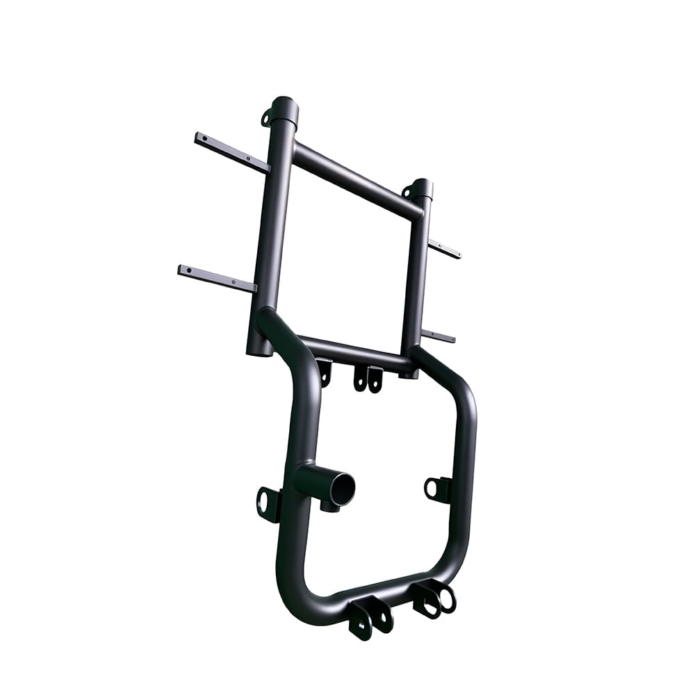 Custom black powder coated bent tube go-kart rear rack spare part, go-kart rear tubular luggage support frame