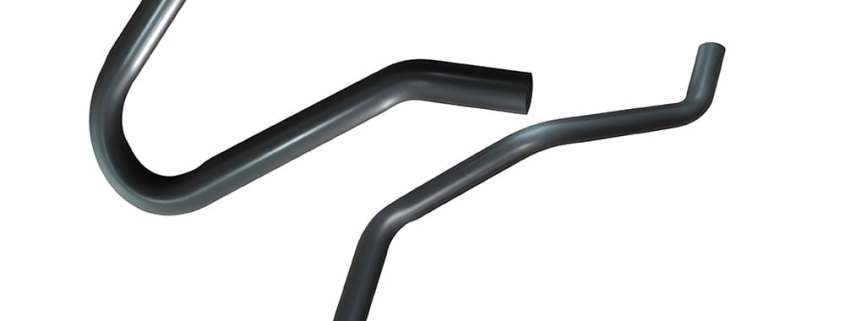 Custom black powder coated multi-bent carbon steel tube spare parts, precision bent carbon steel tubular component set