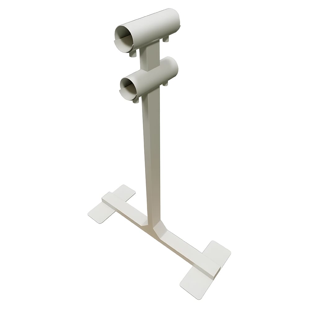 Custom off-white powder coated carbon steel bent tube stand, double tubular mounting support stand for equipment assembly