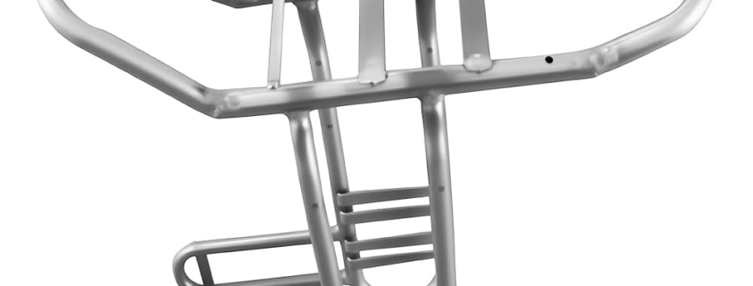 Custom polished metal tube unicycle rack, rehabilitation unicycle tubular support frame spare part
