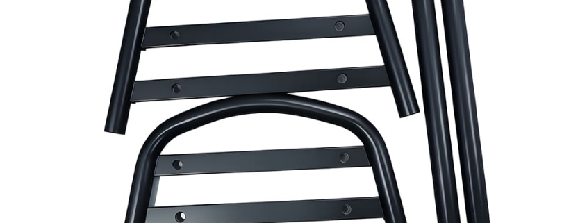 Custom black powder coated detachable bent metal tube support frame kit, split tubular assembly spare parts