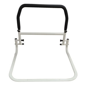 Custom white powder coated bedside support handle, bed assist grab bar for elderly nursing home safety