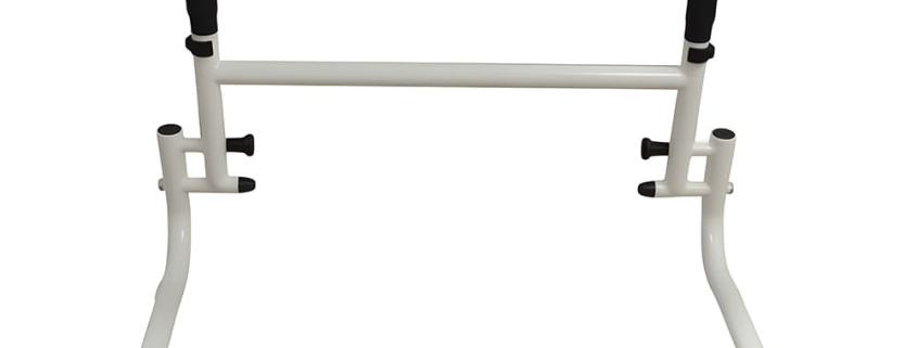 Custom white powder coated bedside support handle, bed assist grab bar for elderly nursing home safety
