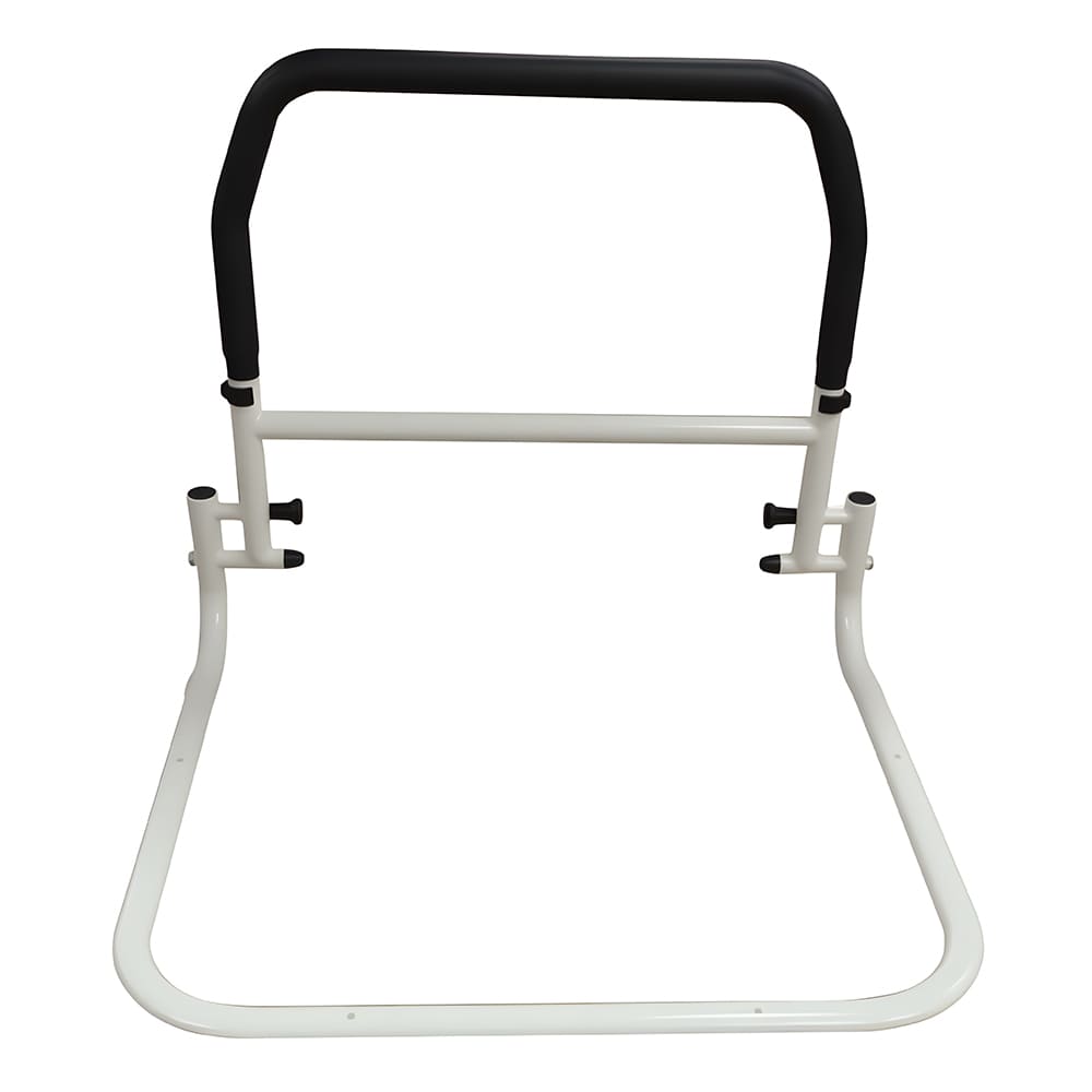 Custom white powder coated bedside support handle, bed assist grab bar for elderly nursing home safety