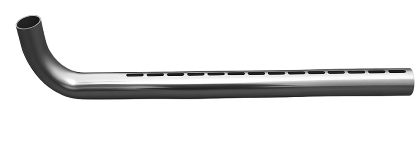 Custom slotted stainless steel bent tube spare part, bent tubular component with elongated holes