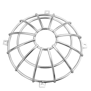 Custom stainless steel lamp protective wire guard cage with mounting tabs for industrial lighting