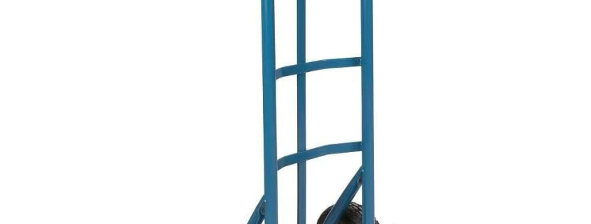 Custom blue powder coated steel warehouse cargo hand trolley for goods transport