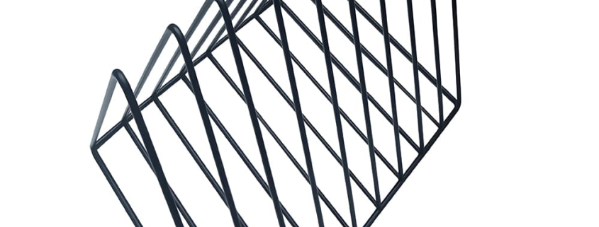 Custom black powder coated wire metal desktop file organizer rack for office document storage