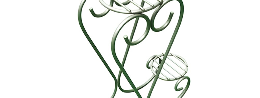 Custom green powder coated wrought iron multi-tier flower stand, decorative metal plant display rack