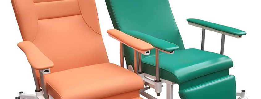 Custom medical recliner chair with leg rest, mobile nursing chair for hospital and nursing home